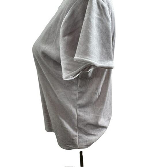 "ANN TAYLOR" Velvet Short Sleeve Blouse Keyhole Tie In Front SZ S Professional - Picture 2 of 10